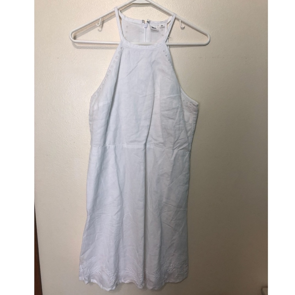 White High Neck Dress